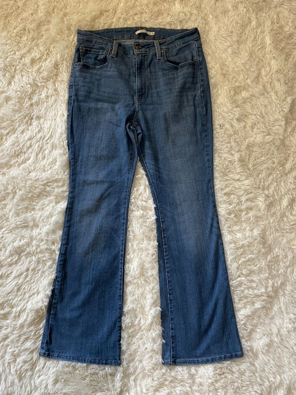 Levi's 726 High Rise Flare Jeans in Medium Blue Wash - Picture 3 of 11